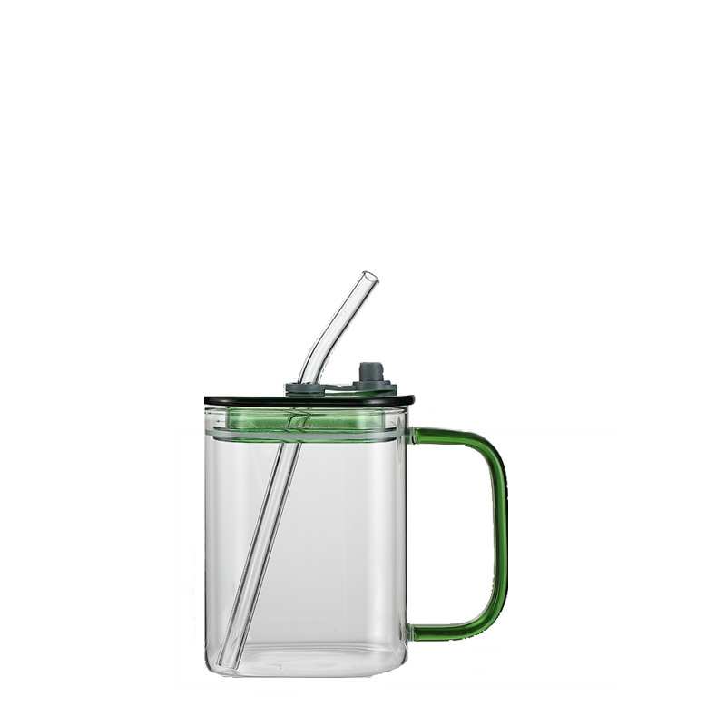 Glass Mug with Straw